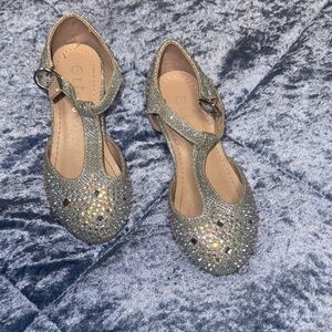 Link Girls' Sparkling Gold T-Strap Dress Shoes